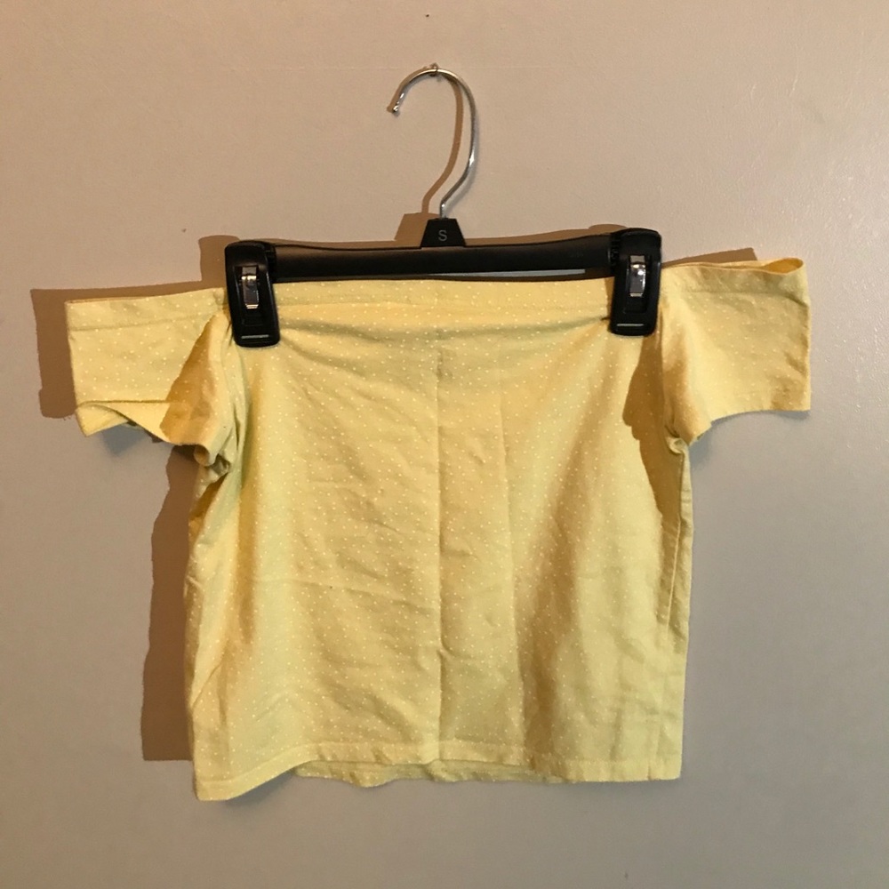 yellow off the shoulder top